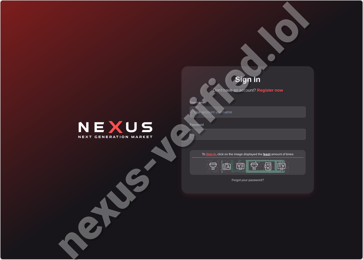 Nexus Market Login Screen - Official Nexus Market Link 2026